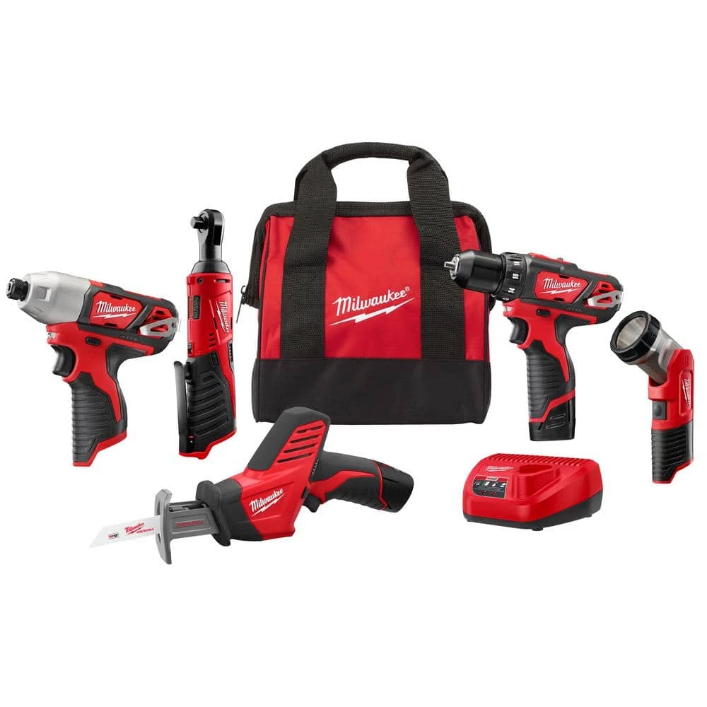 Milwaukee M12 12V Lithium-Ion Cordless Combo Kit (5-Tool) with Two 1.5 Ah Batteries, Charger and Tool Bag 3 Milwaukee M12 12V Lithium-Ion Cordless Combo Kit (5-Tool) with Two 1.5 Ah Batteries, Charger and Tool Bag