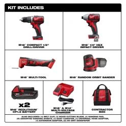 Milwaukee M18 18V Lithium-Ion Cordless Drill Driver/Impact Driver/Reciprocating Saw Combo Kit (3-Tool) W/ Random Orbit Sander -Power Tools Sales Store milwaukee power tool combo kits 2691 22 2626 20 2648 20 e1 1000