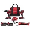 Milwaukee M18 18V Lithium-Ion Cordless Drill Driver/Impact Driver Combo Kit (2-Tool) with Multi-Tool and (2) 2.0 Ah Batteries