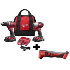 Milwaukee M18 18V Lithium-Ion Cordless Drill Driver/Impact Driver/Multi-Tool Combo Kit (3-Tool)