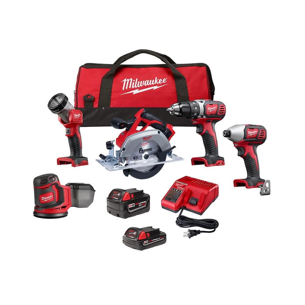 Milwaukee M18 18V Lithium-Ion Cordless Combo Kit (5-Tool) with 2-Batteries, Charger and Tool Bag 3 Milwaukee M18 18V Lithium-Ion Cordless Combo Kit (5-Tool) with 2-Batteries, Charger and Tool Bag
