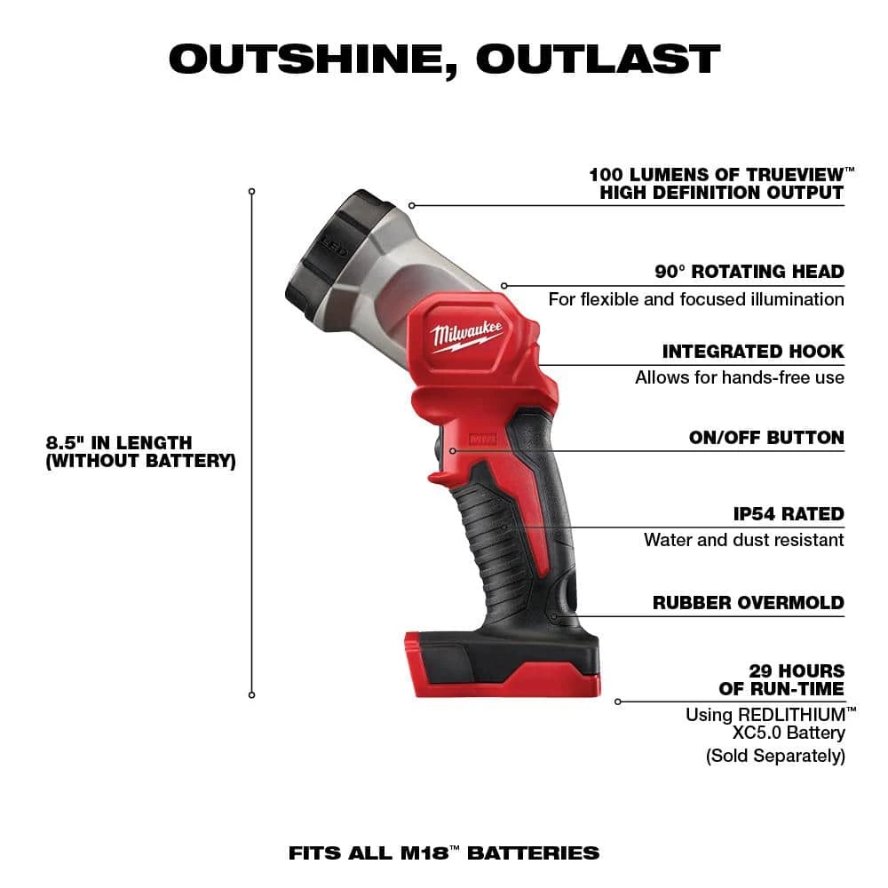 Milwaukee M18 18V Lithium-Ion Cordless Combo Kit (5-Tool) with 2-Batteries, Charger and Tool Bag 9 Milwaukee M18 18V Lithium-Ion Cordless Combo Kit (5-Tool) with 2-Batteries, Charger and Tool Bag - Image 7