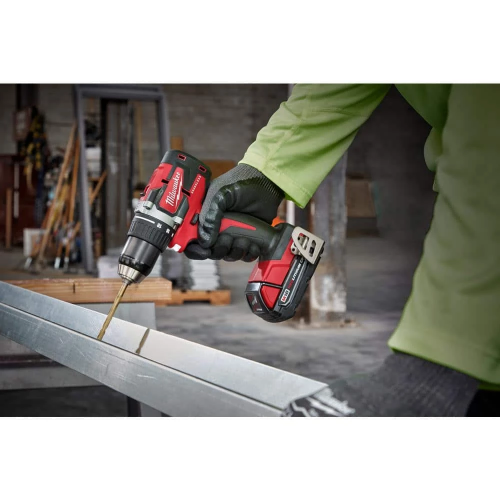 Milwaukee M18 18V Lithium-Ion Brushless Cordless Compact Drill/Impact Combo Kit (2-Tool) W/LED Search Light, Two 3.0Ah Batt 11 Milwaukee M18 18V Lithium-Ion Brushless Cordless Compact Drill/Impact Combo Kit (2-Tool) W/LED Search Light, Two 3.0Ah Batt - Image 9