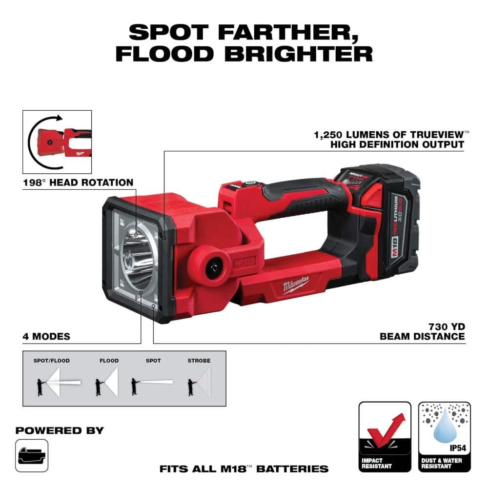 Milwaukee M18 18V Lithium-Ion Brushless Cordless Compact Drill/Impact Combo Kit (2-Tool) W/LED Search Light, Two 3.0Ah Batt 6 Milwaukee M18 18V Lithium-Ion Brushless Cordless Compact Drill/Impact Combo Kit (2-Tool) W/LED Search Light, Two 3.0Ah Batt - Image 4