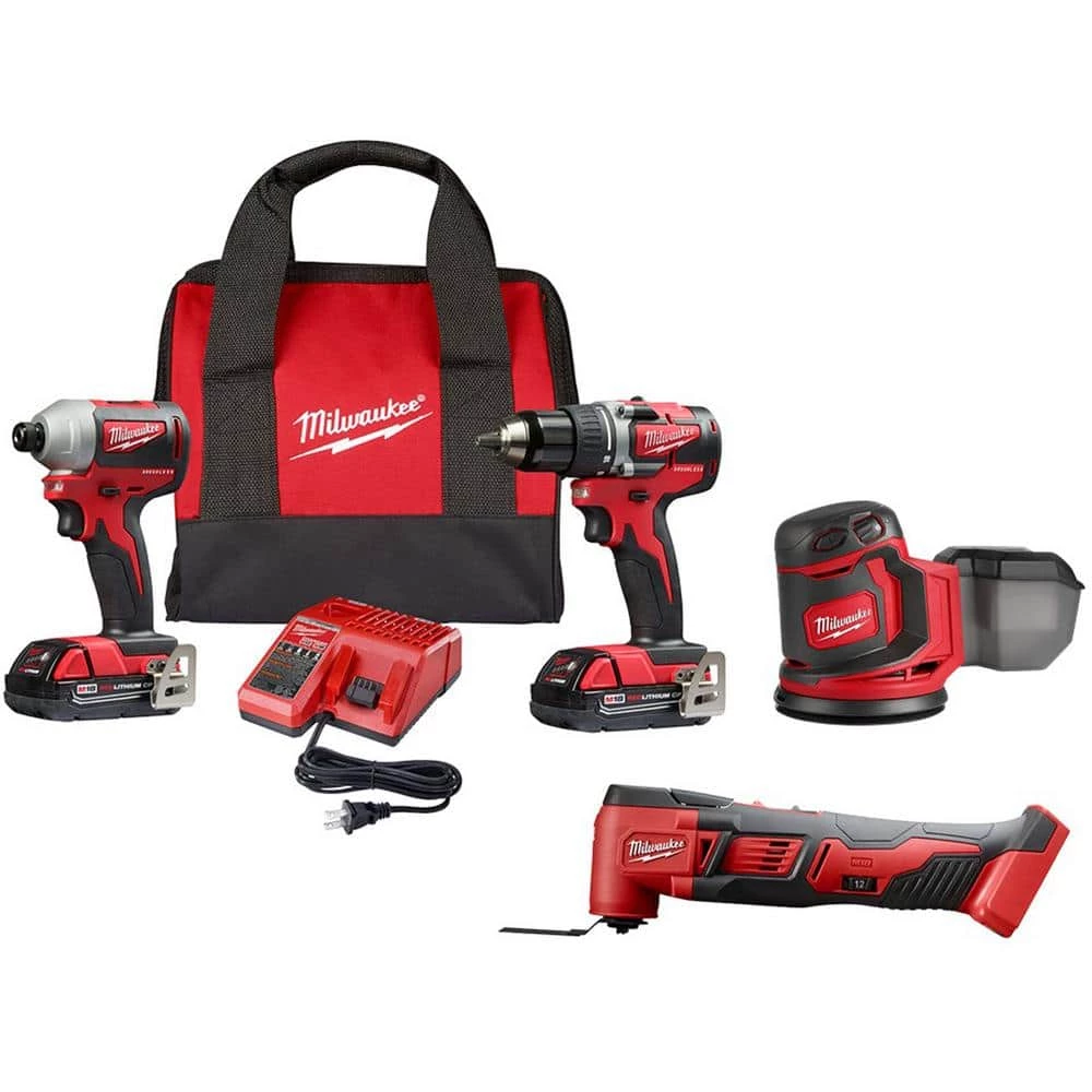 Milwaukee M18 18V Lithium-Ion Brushless Cordless Compact Drill/Impact & Multi-Tool Combo Kit (3-Tool) W/ Random Orbit Sander 3 Milwaukee M18 18V Lithium-Ion Brushless Cordless Compact Drill/Impact & Multi-Tool Combo Kit (3-Tool) W/ Random Orbit Sander