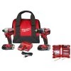 Milwaukee M18 18V Lithium-Ion Brushless Cordless Compact Drill/Impact Combo Kit (2-Tool) W/ SHOCKWAVEBit Set (50-Piece)