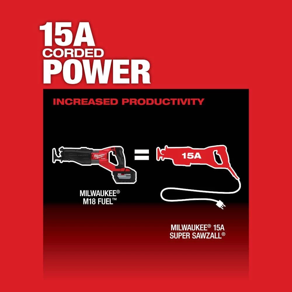 Milwaukee M18 FUEL 18V Lithium-Ion Brushless Cordless Super SAWZALL Orbital Reciprocating Saw (Tool-Only) 6 Milwaukee M18 FUEL 18V Lithium-Ion Brushless Cordless Super SAWZALL Orbital Reciprocating Saw (Tool-Only) - Image 4