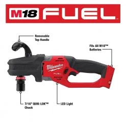 Milwaukee M18 FUEL 18V Lithium-Ion Brushless Cordless Hole Hawg 7/16 in. Right Angle Drill W/Quick-Lok with M18 FUEL Hackzall -Power Tools Sales Store milwaukee right angle drills 2808 20 2719 20 d4 1000