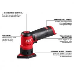 Milwaukee M12 FUEL 12-Volt Lithium-Ion Brushless Cordless Orbital Detail Sander Kit with (1) High Output 2.5 Ah Battery -Power Tools Sales Store milwaukee sheet sanders 2531 21ho 40 1000