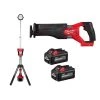 Milwaukee M18 18-Volt Lithium-Ion Cordless Tower Light w/SAWZALL, Two 6Ah HO Batteries (2-Tool)