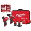 Milwaukee M12 FUEL 12-Volt Cordless Hammer Drill & Impact Driver Combo Kit with Impact Duty Driver Alloy Steel Bit Set (50-Piece)