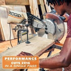 RIDGID 15 Amp Corded 12 in. Dual Bevel Sliding Miter Saw with 70 Deg. Miter Capacity and LED Cut Line Indicator -Power Tools Sales Store ridgid miter saws r4222 1d 1000