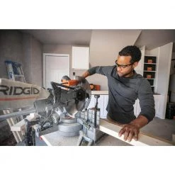 RIDGID 15 Amp Corded 12 in. Dual Bevel Sliding Miter Saw with 70 Deg. Miter Capacity and LED Cut Line Indicator -Power Tools Sales Store ridgid miter saws r4222 a0 1000