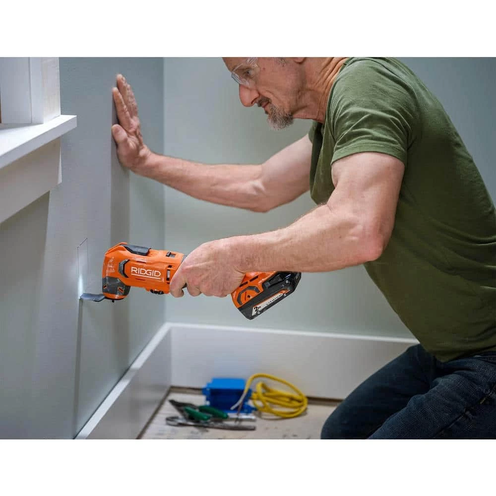 RIDGID 18V Cordless Oscillating Multi-Tool Kit with (2) 2.0 Ah Batteries and Charger 9 RIDGID 18V Cordless Oscillating Multi-Tool Kit with (2) 2.0 Ah Batteries and Charger - Image 7