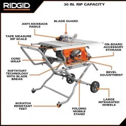RIDGID 15 Amp 10 in. Portable Pro Jobsite Table Saw with Stand -Power Tools Sales Store ridgid portable table saws r4514 40 1000