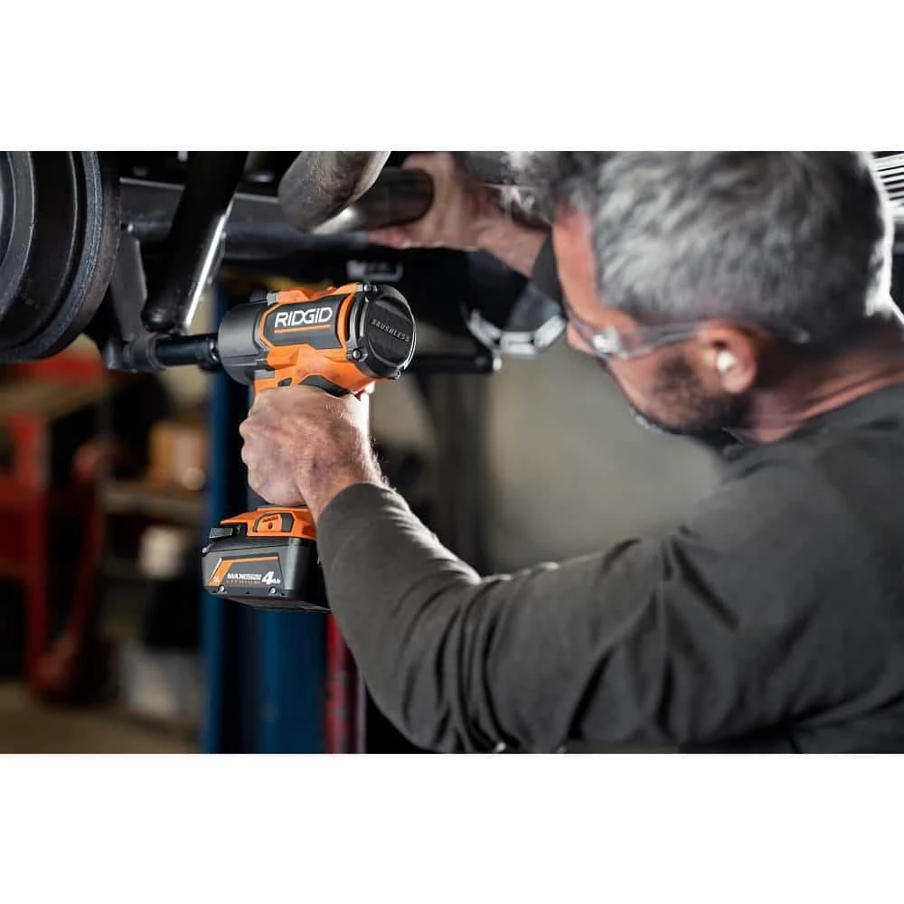 RIDGID 18V Brushless Cordless 2-Tool Combo Kit with High-Torque Impact Wrench, Jig Saw, 4.0 Ah Battery, and Charger 9 RIDGID 18V Brushless Cordless 2-Tool Combo Kit with High-Torque Impact Wrench, Jig Saw, 4.0 Ah Battery, and Charger - Image 7