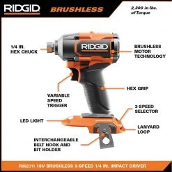 RIDGID 18V Brushless Cordless 4-Tool Combo Kit with (1) 4.0 Ah and (1) 2.0 Ah MAX Output Batteries, 18V Charger, and Tool Bag -Power Tools Sales Store ridgid power tool combo kits r9225 1d 1000