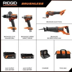 RIDGID 18V Brushless Cordless 4-Tool Combo Kit w/ 18V Brushless 7-1/4 in. Circular Saw, 18V Brushless Jig Saw 33 RIDGID 18V Brushless Cordless 4-Tool Combo Kit w/ 18V Brushless 7-1/4 in. Circular Saw, 18V Brushless Jig Saw -Power Tools Sales Store ridgid power tool combo kits r9225 r8657b r8832b fa 1000 1