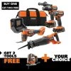 RIDGID 18V Brushless Cordless 4-Tool Combo Kit with FREE Brushless Jig Saw and FREE Select Tool
