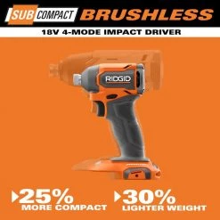RIDGID 18V Brushless SubCompact Drill/Impact Kit with (2) 2.0 Ah Batteries, Charger, and Tool Bag -Power Tools Sales Store ridgid power tool combo kits r97801 c3 1000