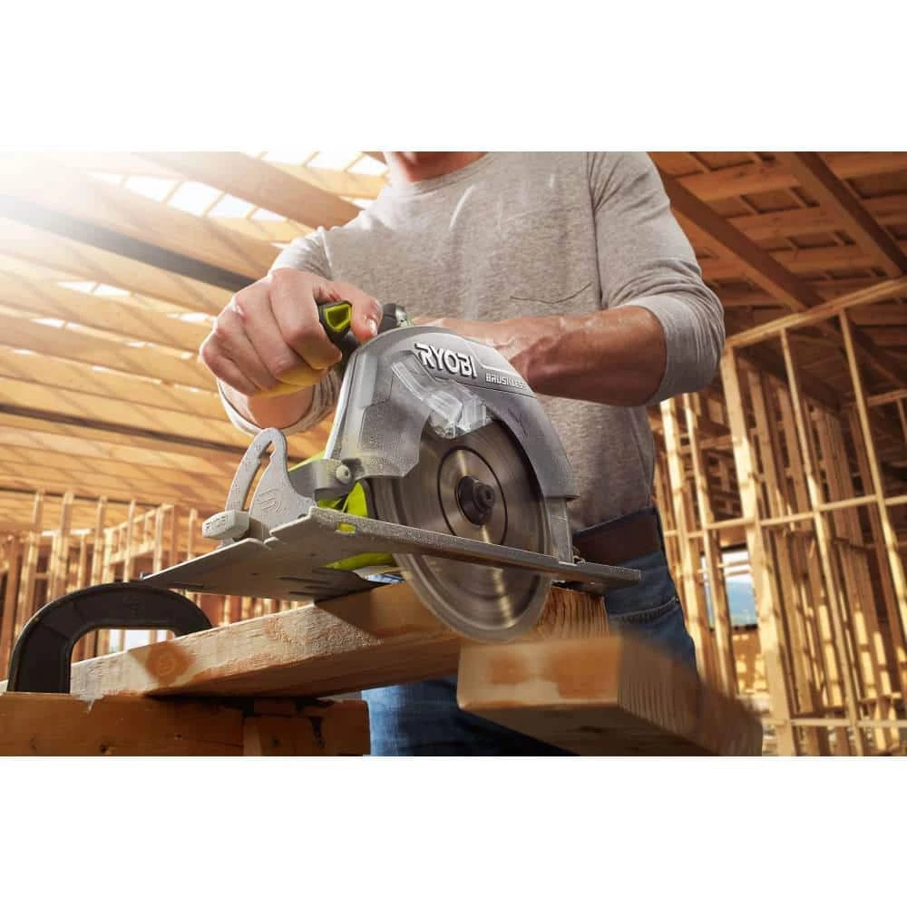 RYOBI ONE+ 18V Brushless Cordless 7-1/4 in. Circular Saw (Tool Only) 6 RYOBI ONE+ 18V Brushless Cordless 7-1/4 in. Circular Saw (Tool Only) - Image 4