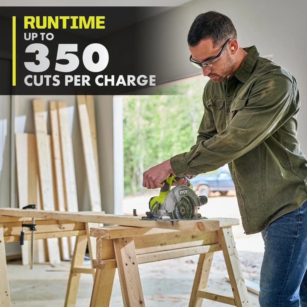 RYOBI ONE+ HP 18V Brushless Cordless Compact 6-1/2 in. Circular Saw (Tool Only) 6 RYOBI ONE+ HP 18V Brushless Cordless Compact 6-1/2 in. Circular Saw (Tool Only) - Image 4