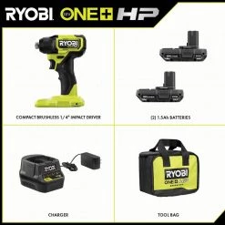 RYOBI ONE+ HP 18V Brushless Cordless Compact 1/4 in. Impact Driver Kit with (2) 1.5 Ah Batteries, Charger and Bag -Power Tools Sales Store ryobi impact drivers psbid01k 40 1000