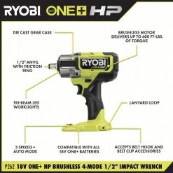 RYOBI ONE+ 18V Lithium-Ion 2.0 Ah, 4.0 Ah, and 6.0 Ah HIGH PERFORMANCE Batteries and Charger Kit w/ HP Brushless Impact Wrench 17 RYOBI ONE+ 18V Lithium-Ion 2.0 Ah, 4.0 Ah, and 6.0 Ah HIGH PERFORMANCE Batteries and Charger Kit w/ HP Brushless Impact Wrench -Power Tools Sales Store ryobi impact wrenches psk007 p262 a0 1000