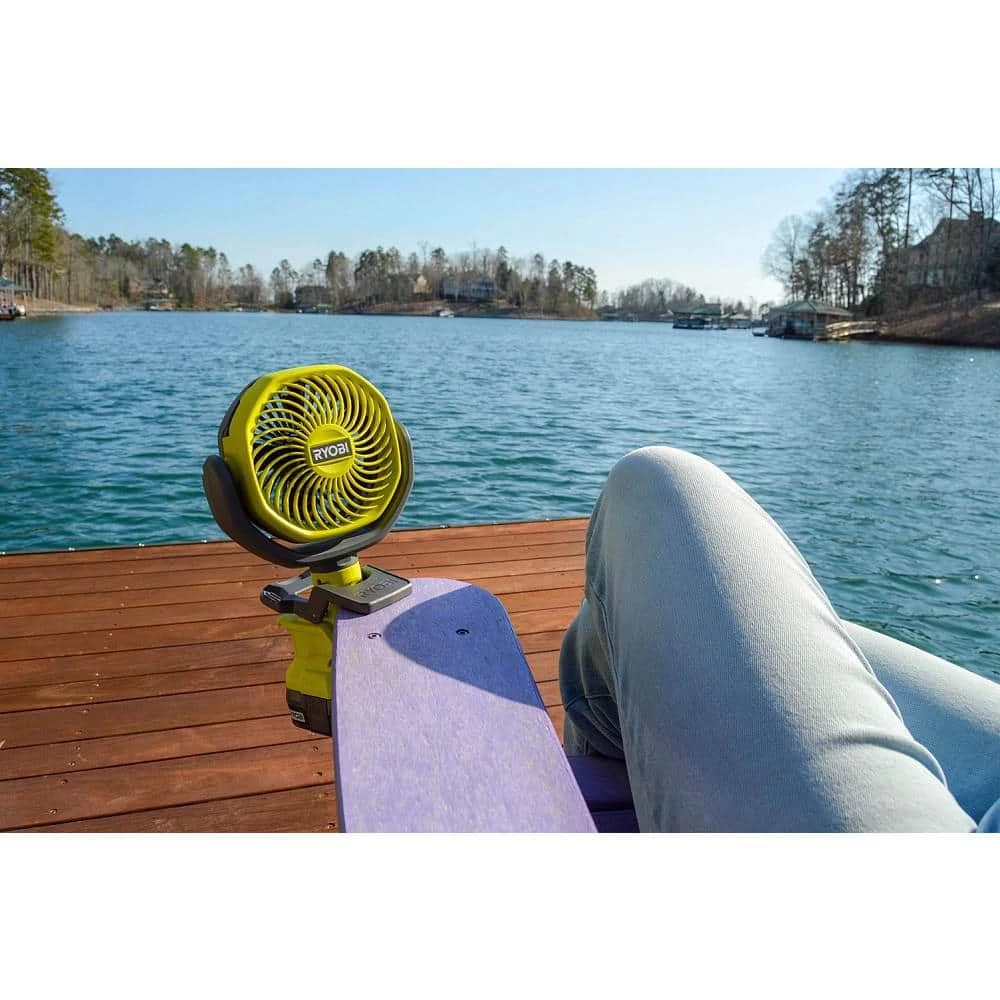 RYOBI ONE+ 18V Cordless 4 in. Clamp Fan (Tool Only) 10 RYOBI ONE+ 18V Cordless 4 in. Clamp Fan (Tool Only) - Image 8