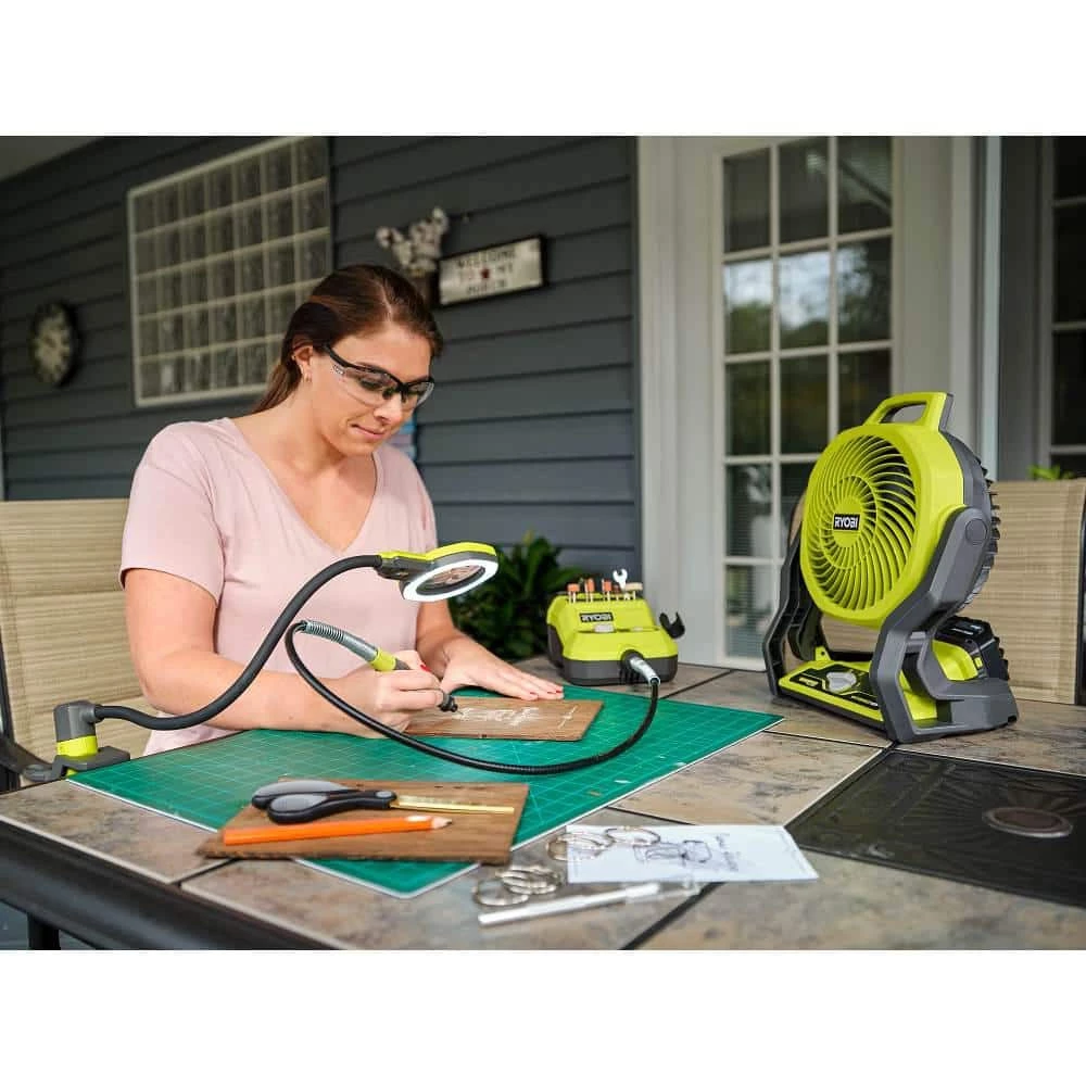 RYOBI ONE+ 18V Cordless Hybrid WHISPER SERIES 7-1/2 in. Fan (Tool Only) 11 RYOBI ONE+ 18V Cordless Hybrid WHISPER SERIES 7-1/2 in. Fan (Tool Only) - Image 9
