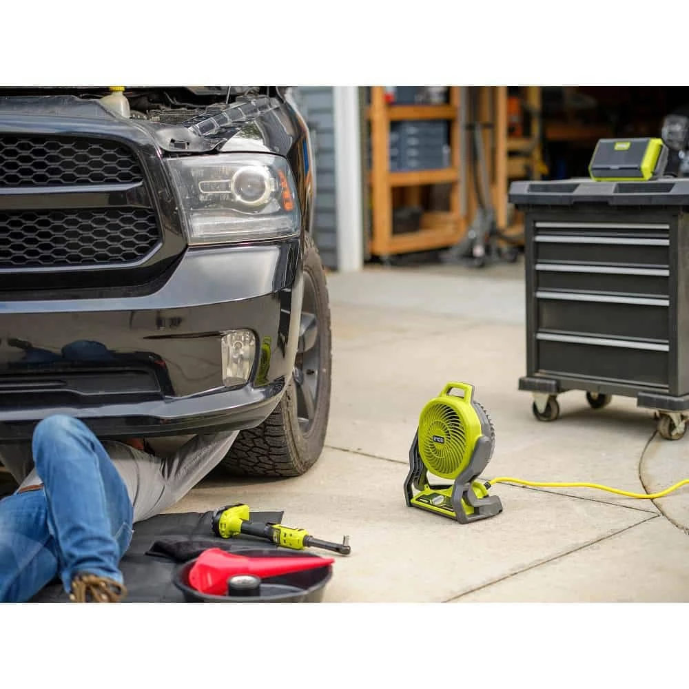 RYOBI ONE+ 18V Cordless Hybrid WHISPER SERIES 7-1/2 in. Fan Kit with 2.0 Ah Battery and Charger 9 RYOBI ONE+ 18V Cordless Hybrid WHISPER SERIES 7-1/2 in. Fan Kit with 2.0 Ah Battery and Charger - Image 7