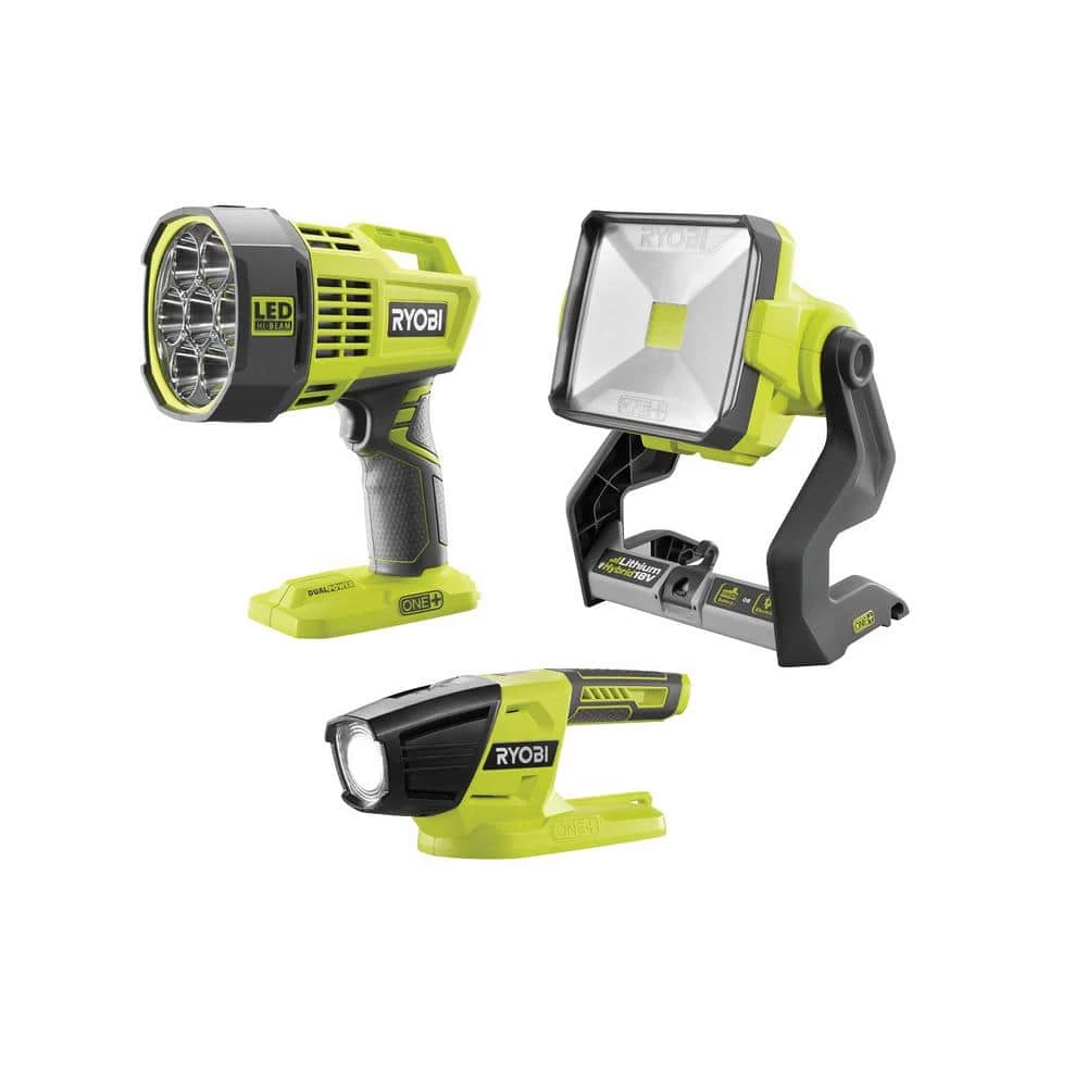 RYOBI ONE+ 18V Cordless 3-Tool Light Combo Kit with Hybrid Spot Light, Hybrid Work Light, and LED Light (Tools Only) 3 RYOBI ONE+ 18V Cordless 3-Tool Light Combo Kit with Hybrid Spot Light, Hybrid Work Light, and LED Light (Tools Only)