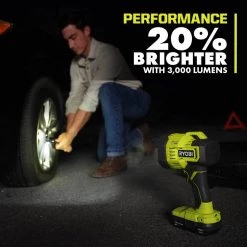 RYOBI ONE+ 18V Cordless LED Spotlight (Tool Only) -Power Tools Sales Store ryobi jobsite lighting pcl661b 1d 1000