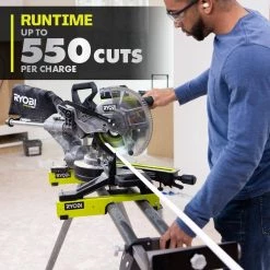 RYOBI ONE+ HP 18V Brushless Cordless 10 in. Sliding Compound Miter Saw Kit with 4.0 Ah HIGH PERFORMANCE Battery and Charger -Power Tools Sales Store ryobi miter saws pblms01k 1d 1000