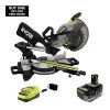 RYOBI ONE+ HP 18V Brushless Cordless 10 in. Sliding Compound Miter Saw Kit with 4.0 Ah HIGH PERFORMANCE Battery and Charger