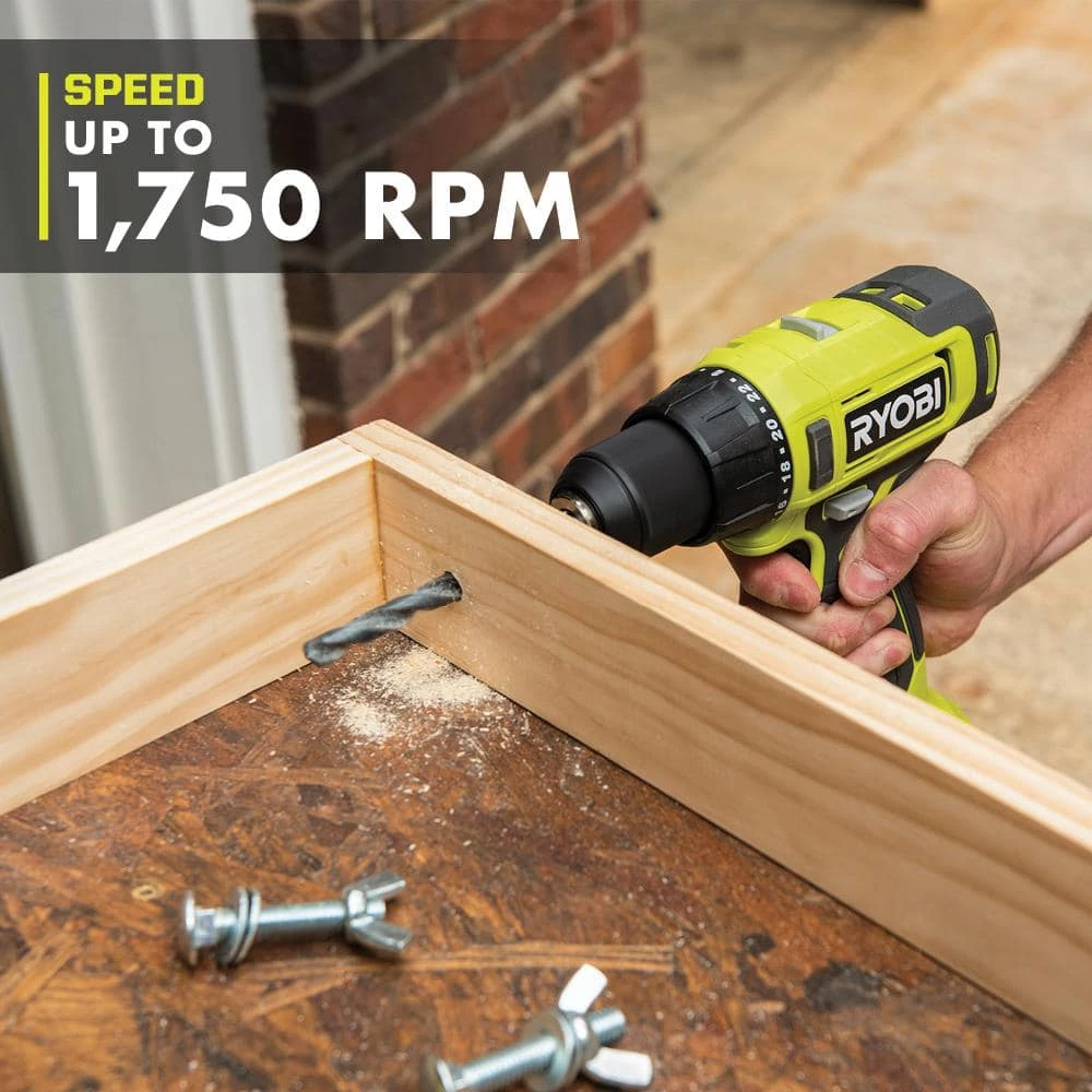 RYOBI ONE+ 18V Cordless 1/2 in. Drill/Driver Kit with (2) 1.5 Ah Batteries and Charger 7 RYOBI ONE+ 18V Cordless 1/2 in. Drill/Driver Kit with (2) 1.5 Ah Batteries and Charger - Image 5