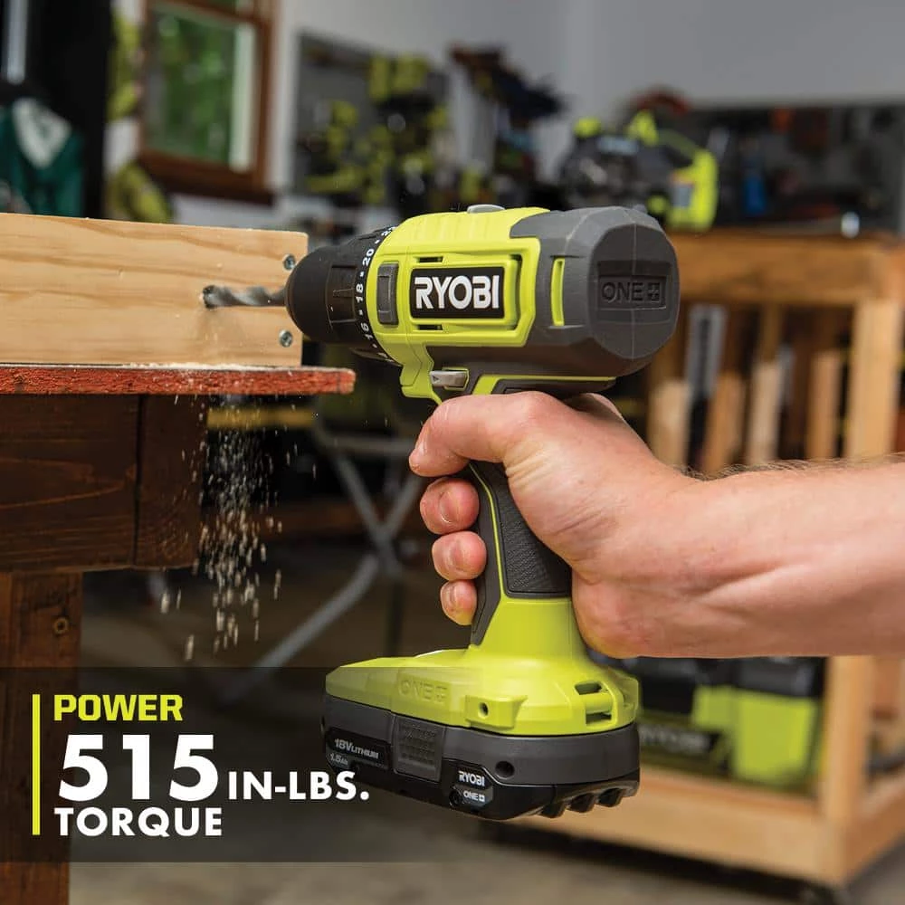 RYOBI ONE+ 18V Cordless 1/2 in. Drill/Driver Kit with (2) 1.5 Ah Batteries and Charger 6 RYOBI ONE+ 18V Cordless 1/2 in. Drill/Driver Kit with (2) 1.5 Ah Batteries and Charger - Image 4