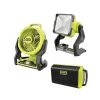 RYOBI ONE+ 18V Cordless 3-Tool Combo Kit with Speaker, LED Worklight, and Hybrid Fan (Tools Only)