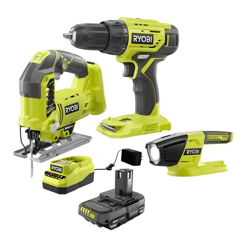 RYOBI ONE+ 18V Cordless 3-Tool Combo Kit with 1.5 Ah Battery and Charger 3 RYOBI ONE+ 18V Cordless 3-Tool Combo Kit with 1.5 Ah Battery and Charger