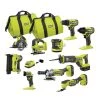 RYOBI ONE+ 18V 10-Tool Combo Kit with (1) 1.5 Ah Battery and (2) 4.0 Ah Batteries and Charger