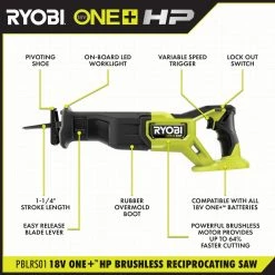 RYOBI ONE+ HP 18V Brushless Cordless Reciprocating Saw (Tool Only) -Power Tools Sales Store ryobi reciprocating saws pblrs01b 40 1000