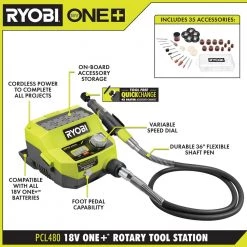 RYOBI ONE+ 18V Cordless Rotary Tool Station (Tool Only) -Power Tools Sales Store ryobi rotary tools pcl480b 40 1000