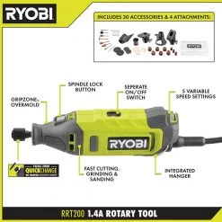 RYOBI 1.4 Amp Corded Rotary Tool 16 RYOBI 1.4 Amp Corded Rotary Tool -Power Tools Sales Store ryobi rotary tools rrt200 40 1000